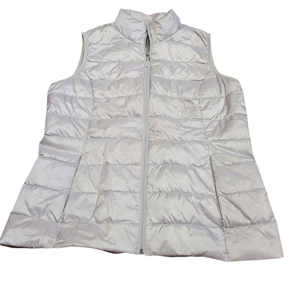 EDDIE BAUER Womens Light Gray EB650 CirrusLite Down Puffer Vest - Picture 1 of 7